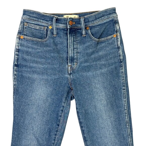 Madewell Jeans Womens 27 Blue 10" High Rise Skinny Zip Fly Custom Flare Hem - Picture 5 of 12